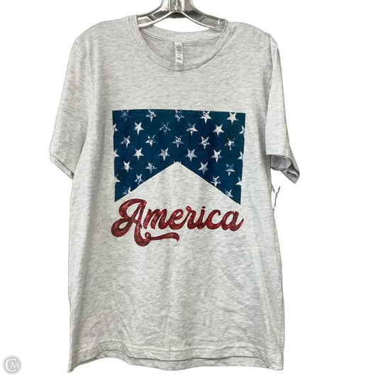 Top Short Sleeve By Bella + Canvas In Grey, Size: L