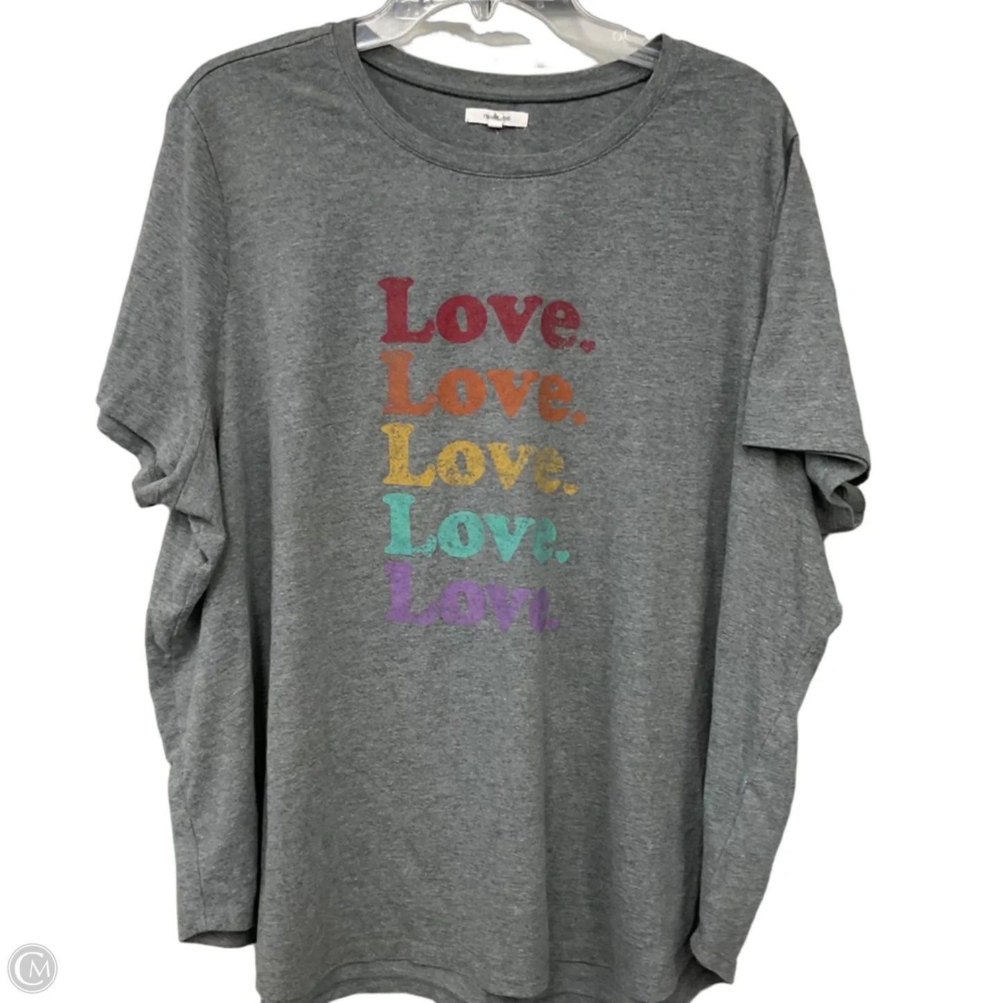 Top Short Sleeve By Maurices In Grey, Size: 3x