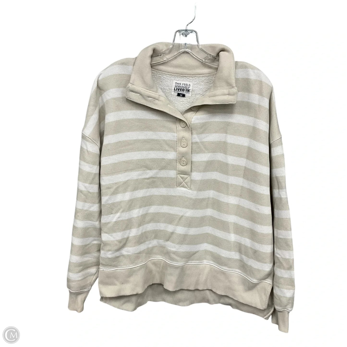 Top Long Sleeve By American Eagle In Striped Pattern, Size: Xs