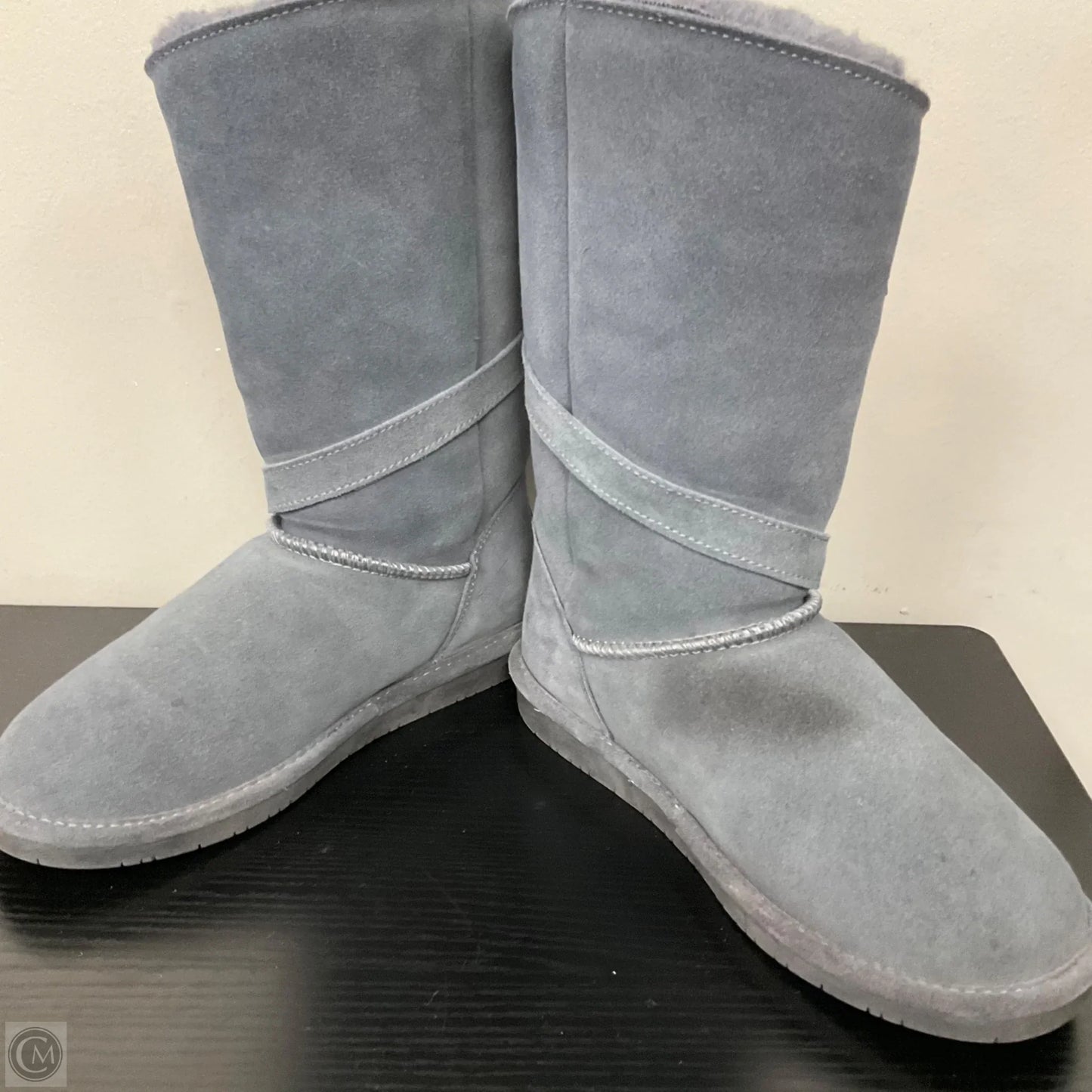 Boots Mid-calf Flats By Bearpaw In Grey, Size: 8