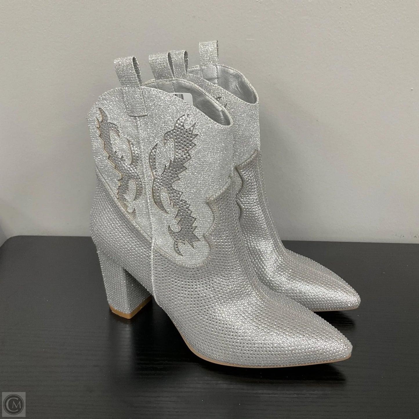 Boots Ankle Heels By Altard State In Silver, Size: 10