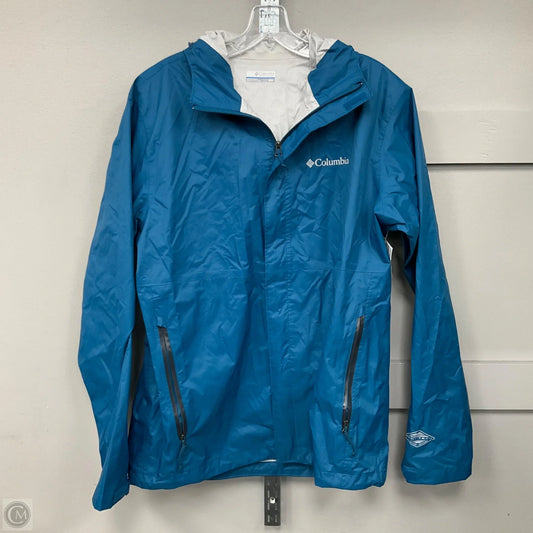 Jacket Windbreaker By Columbia In Blue, Size: M