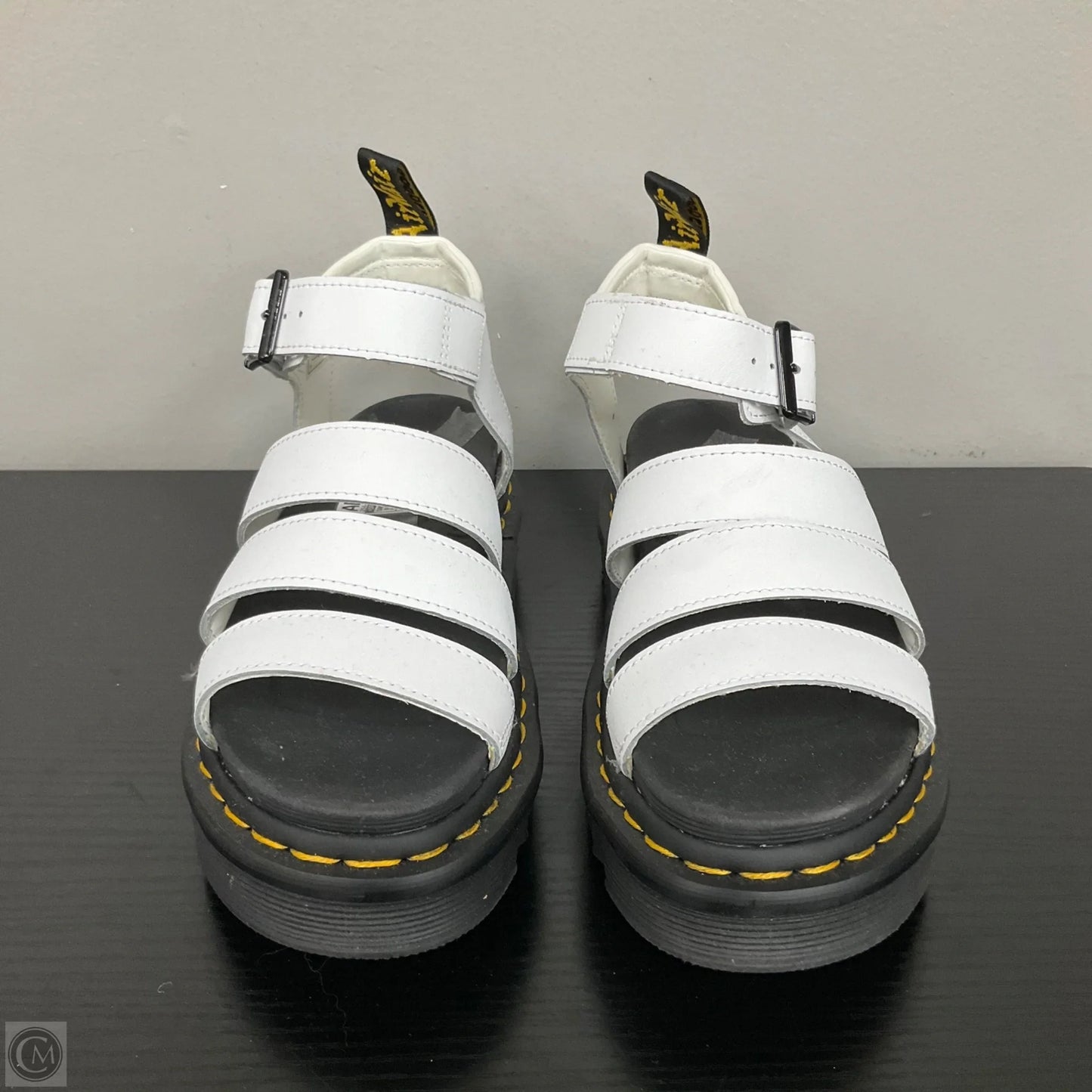 Sandals Flats By Dr Martens In Black & White, Size: 6