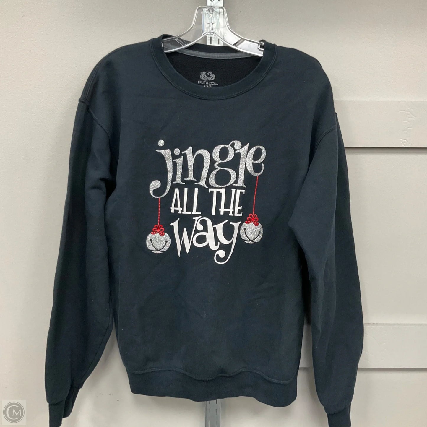 Sweatshirt Crewneck By Fruit Of The Loom In Black, Size: L