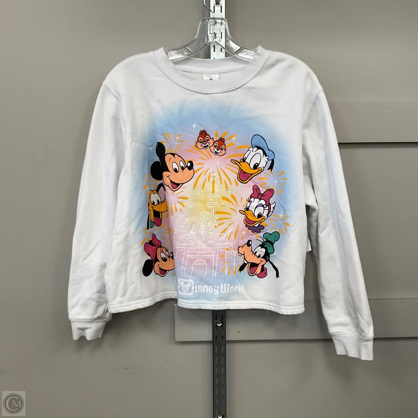 Sweatshirt Crewneck By Disney Store In White, Size: 1x