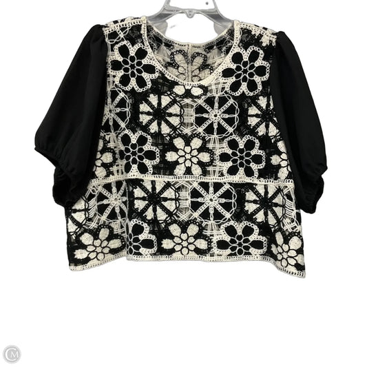 Top Short Sleeve By Shein In Black & White, Size: 3x
