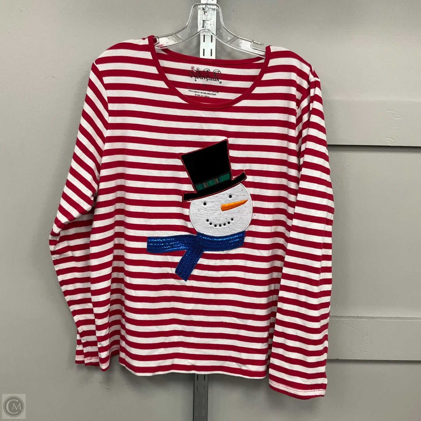 Top Long Sleeve By Nouveau In Striped Pattern, Size: 2x