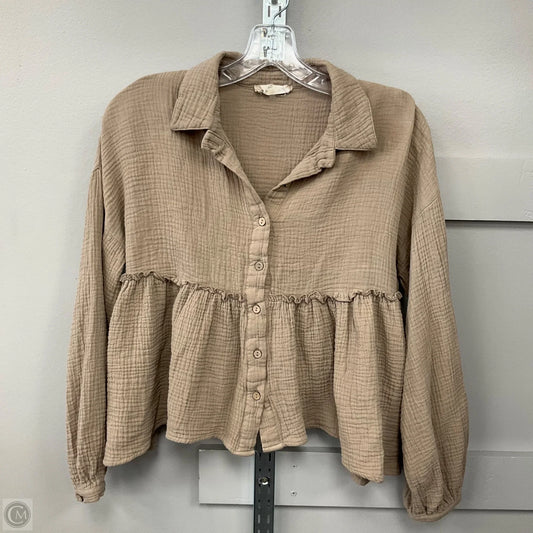 Top Long Sleeve By Altard State In Beige, Size: S