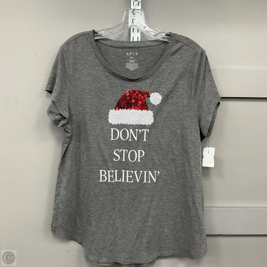 Top Short Sleeve By Apt 9 In Grey, Size: Xxl