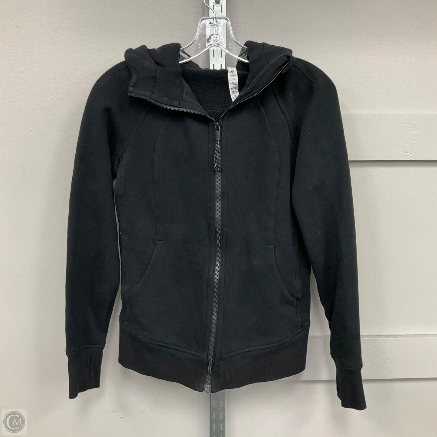 Athletic Jacket By Lululemon In Black, Size: 6