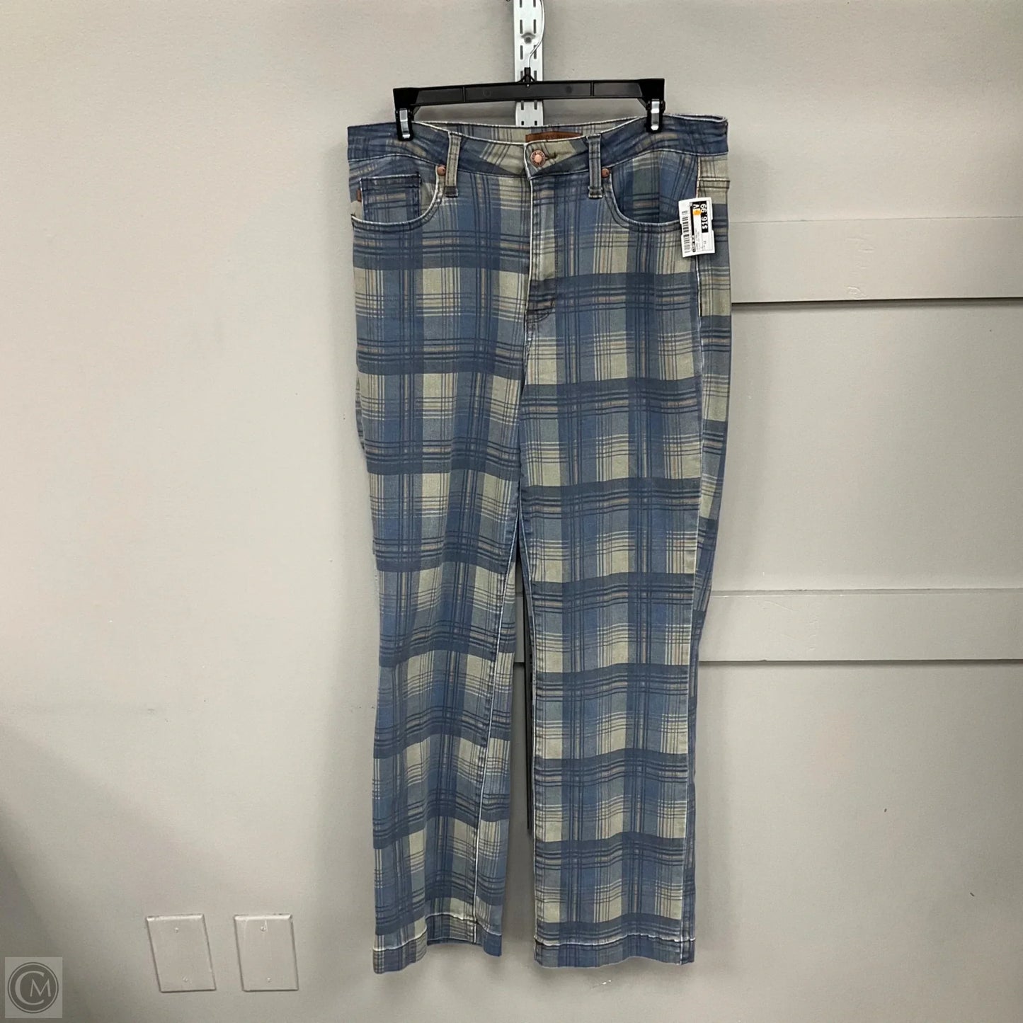 Jeans Straight By Judy Blue In Plaid Pattern, Size: 12