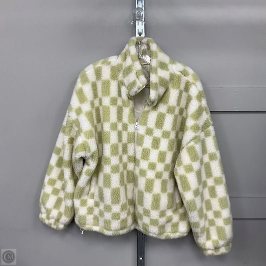 Jacket Faux Fur & Sherpa By A New Day In Green & White, Size: L