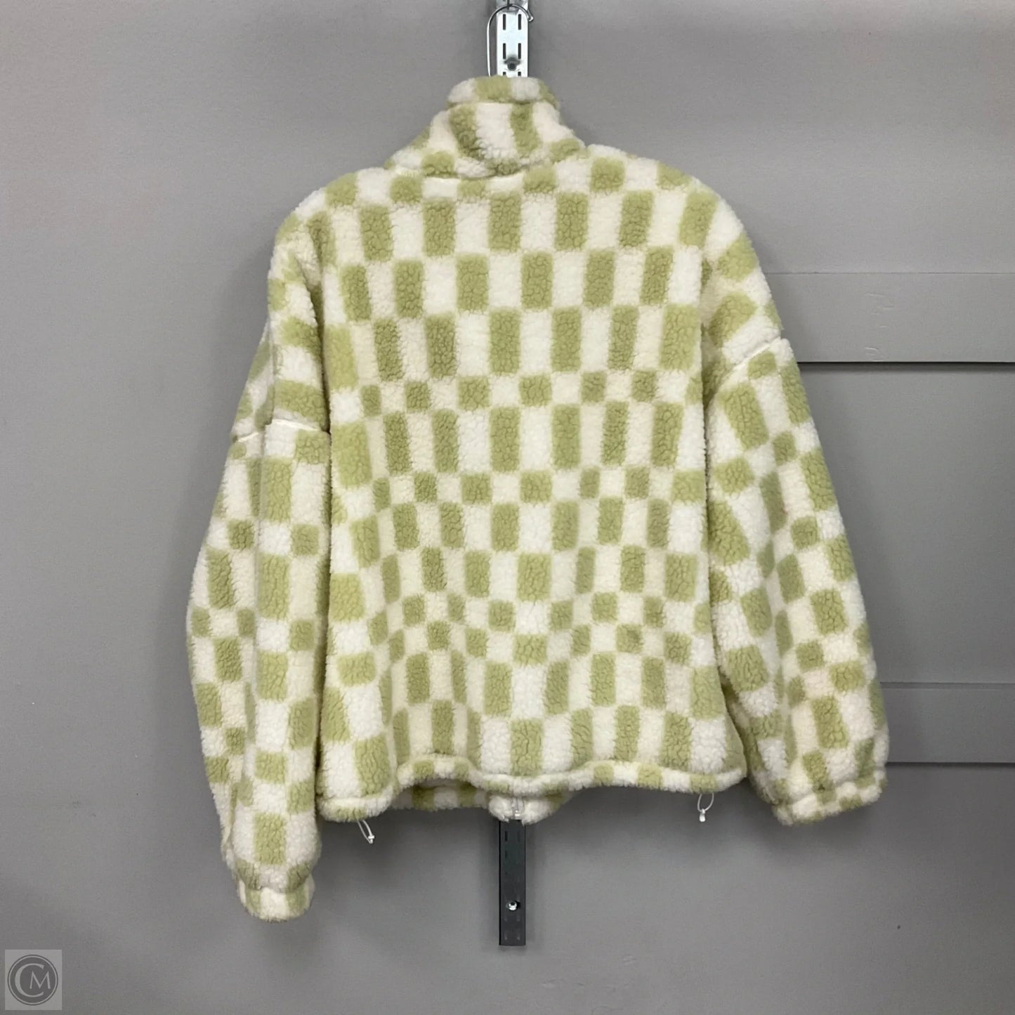 Jacket Faux Fur & Sherpa By A New Day In Green & White, Size: L