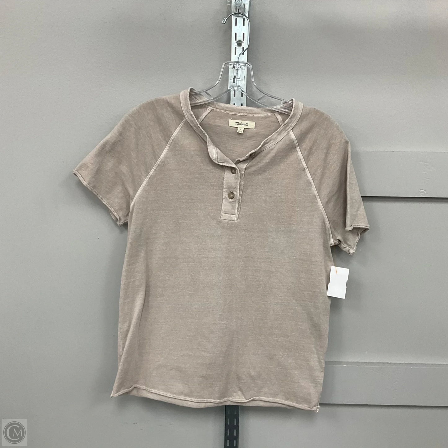 Top Short Sleeve By Madewell In Beige, Size: S