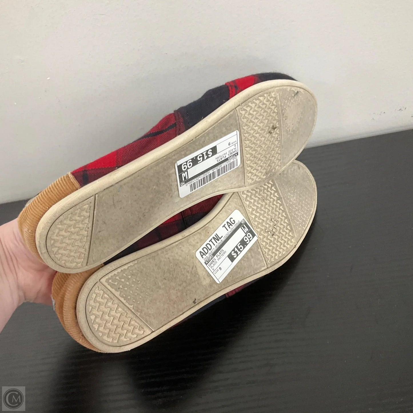 Shoes Flats By Toms In Plaid Pattern, Size: 9