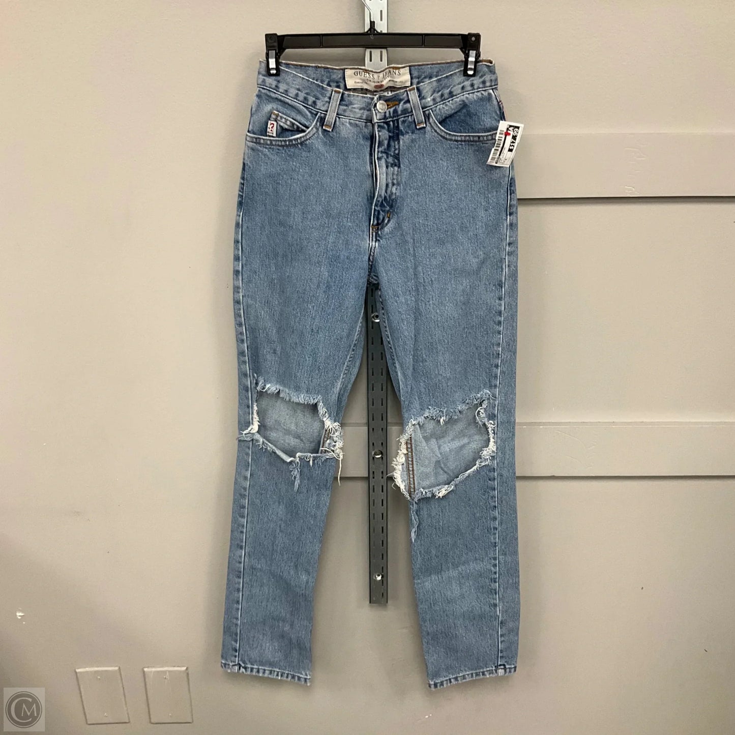 Jeans Straight By Guess In Blue Denim, Size: 4