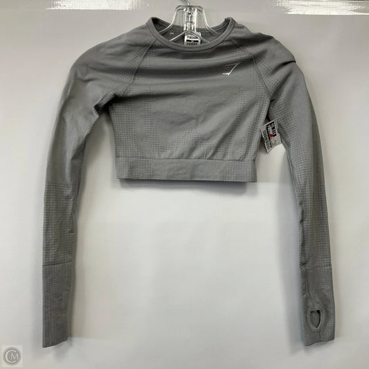 Athletic Top Long Sleeve Crewneck By Gym Shark In Grey, Size: Xs
