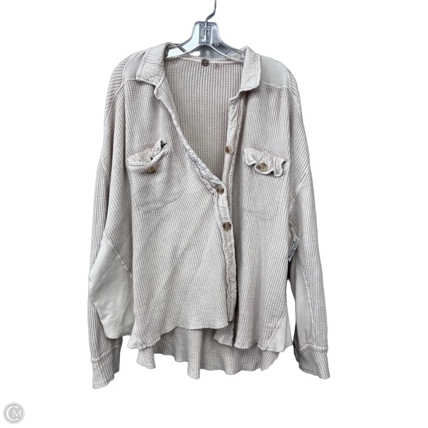 Jacket Shirt By Free People In Beige, Size: L