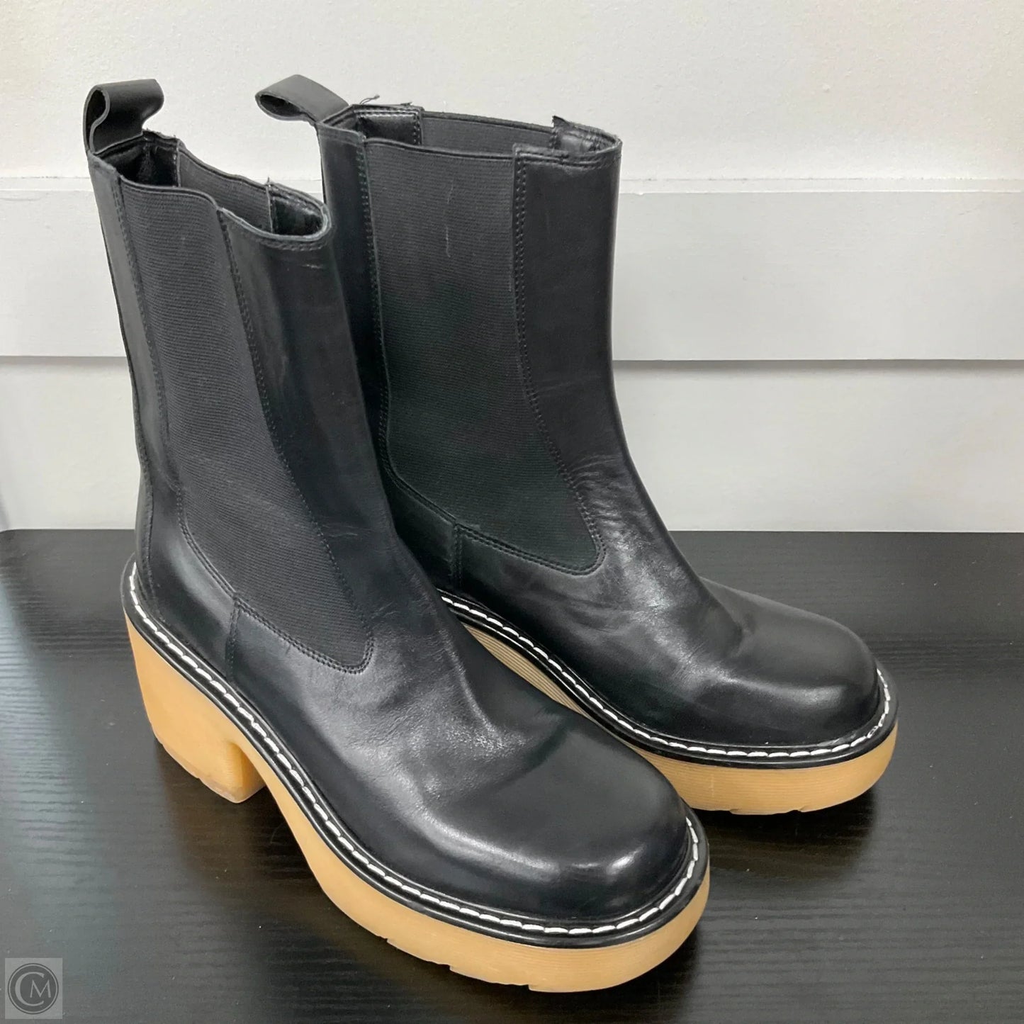 Boots Mid-calf Heels By Marc Fisher In Black, Size: 7.5