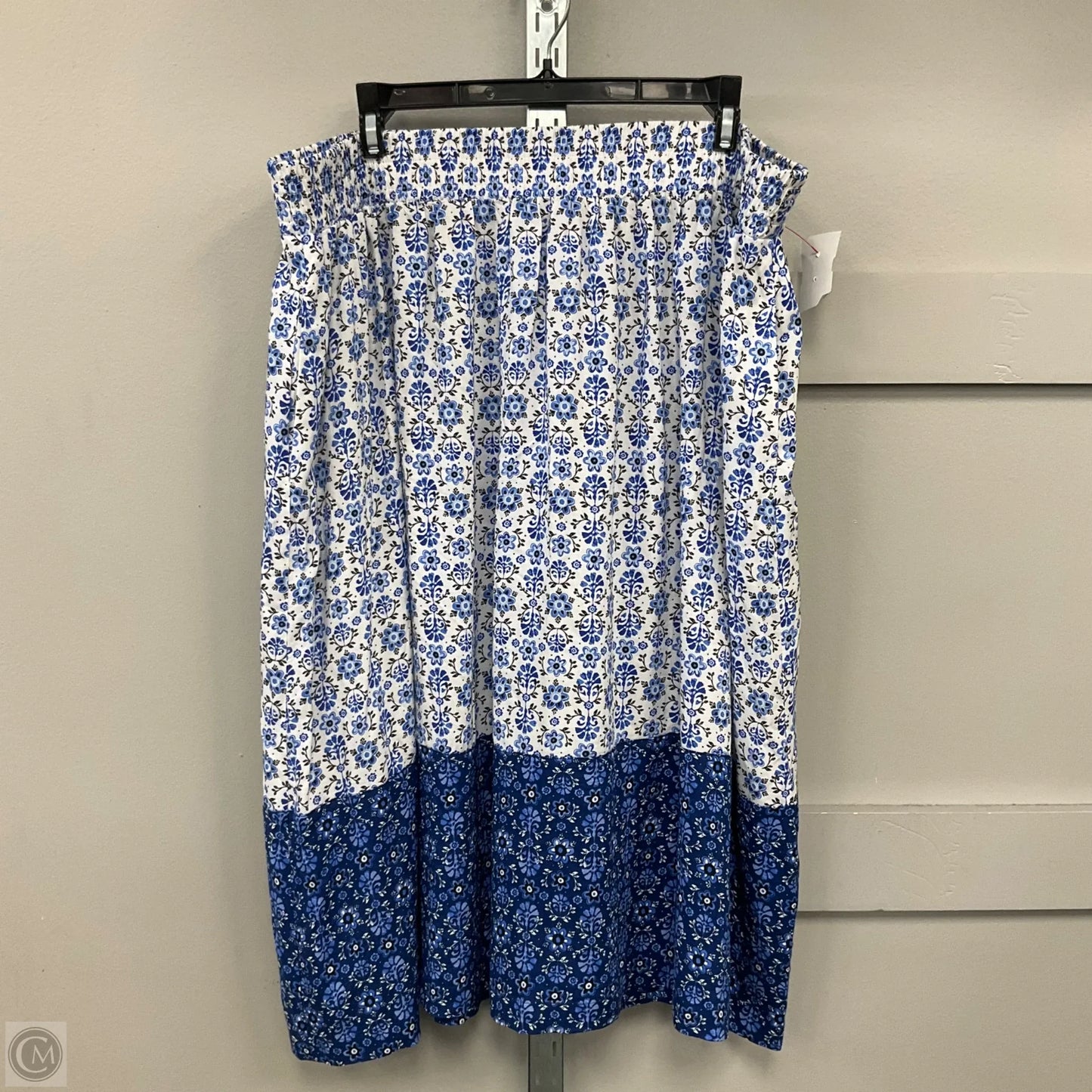 Skirt Maxi By Cmf In Blue & White, Size: 2x