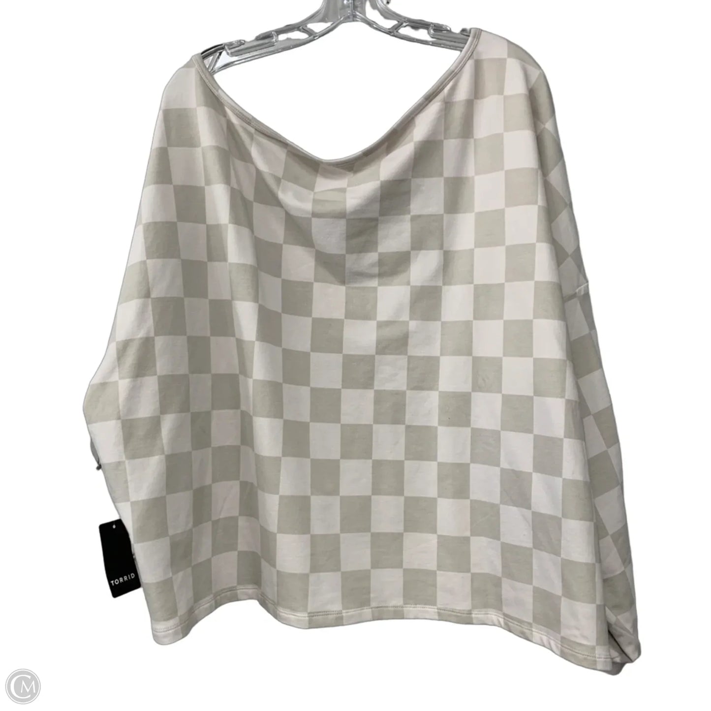 Everyday Fleece Off Shoulder Active Sweatshirt By Torrid In Tan & White, Size: 2x