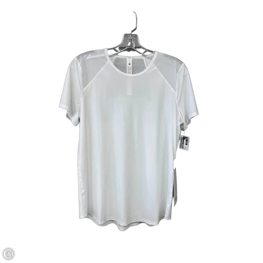 Athletic Top Short Sleeve By Lululemon In White, Size: 10