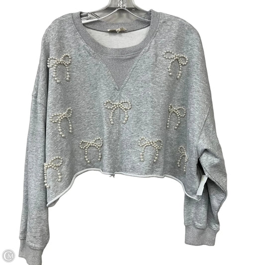 Sweatshirt Crewneck By Peach Love Cream California In Grey, Size: S