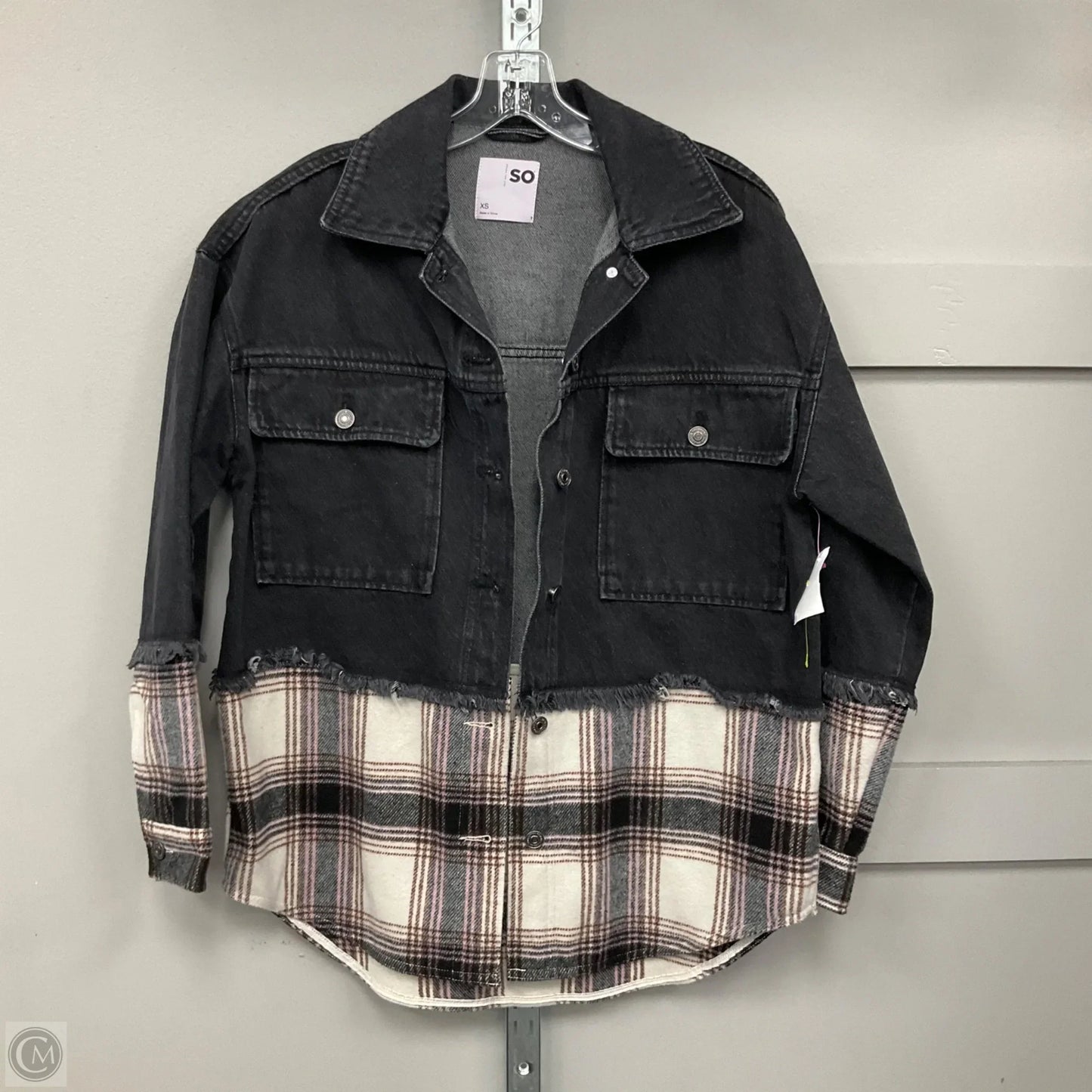 Jacket Denim By So In Black, Size: Xs