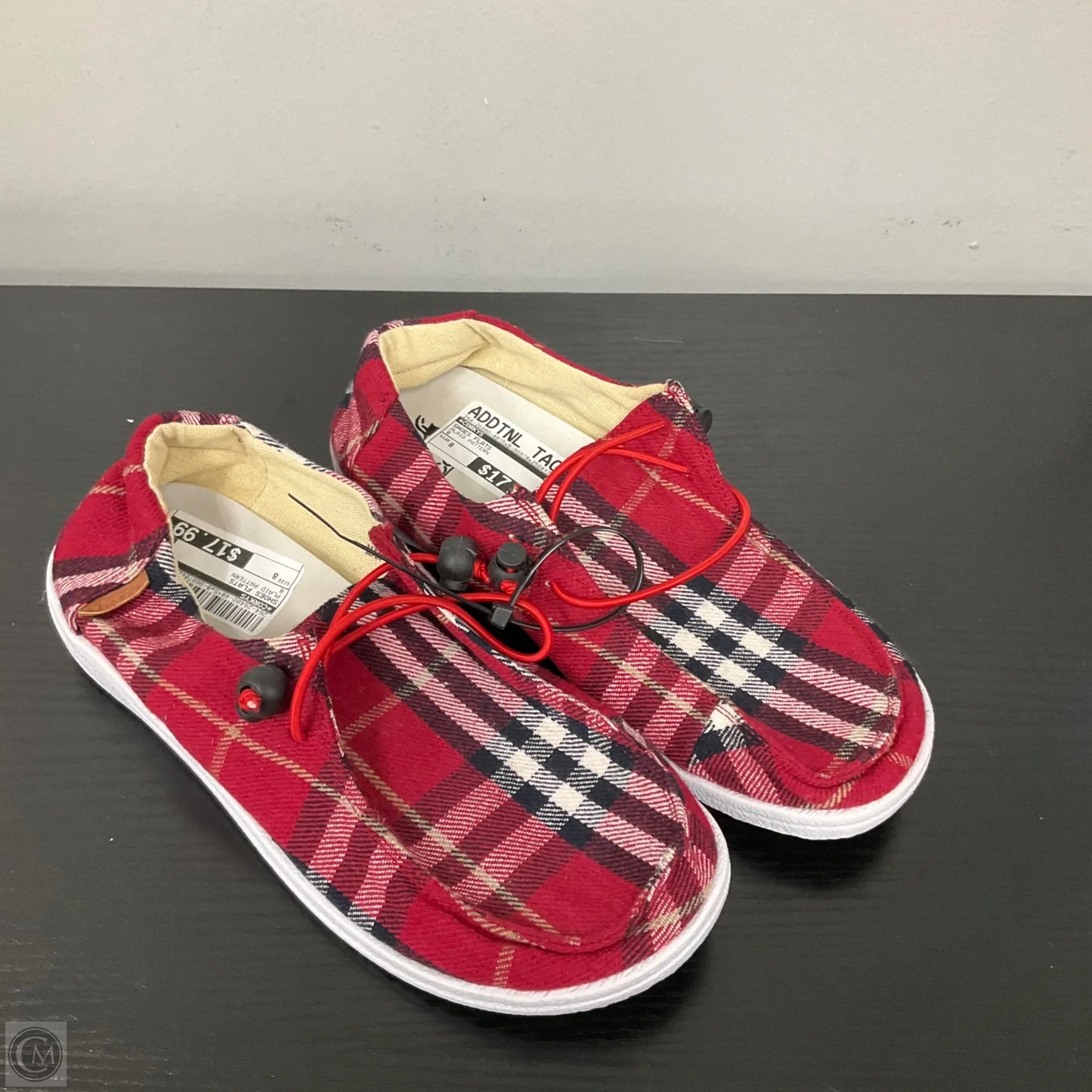 Shoes Flats By Corkys In Plaid Pattern, Size: 8