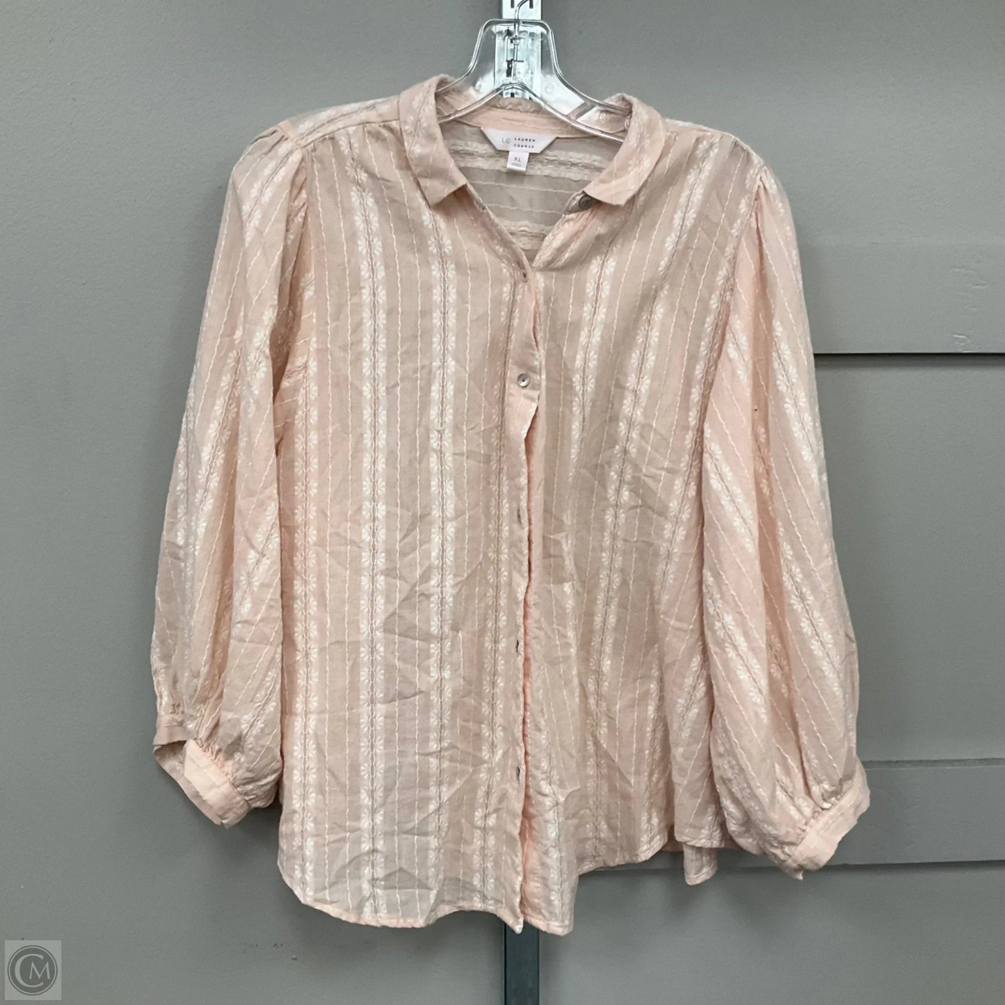 Top Long Sleeve By LC Lauren Conrad In Peach, Size: Xl