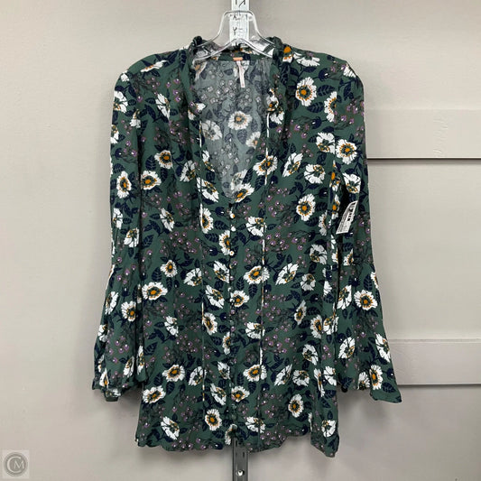 Top Long Sleeve By Free People In Floral Print, Size: Xs