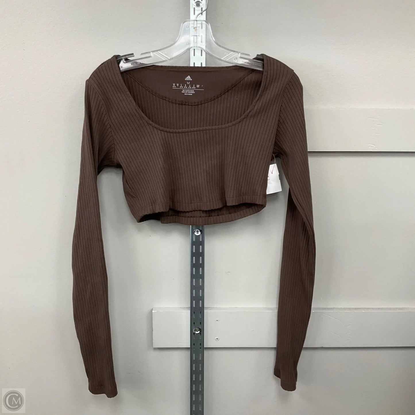 Top Long Sleeve By Adidas In Brown, Size: M