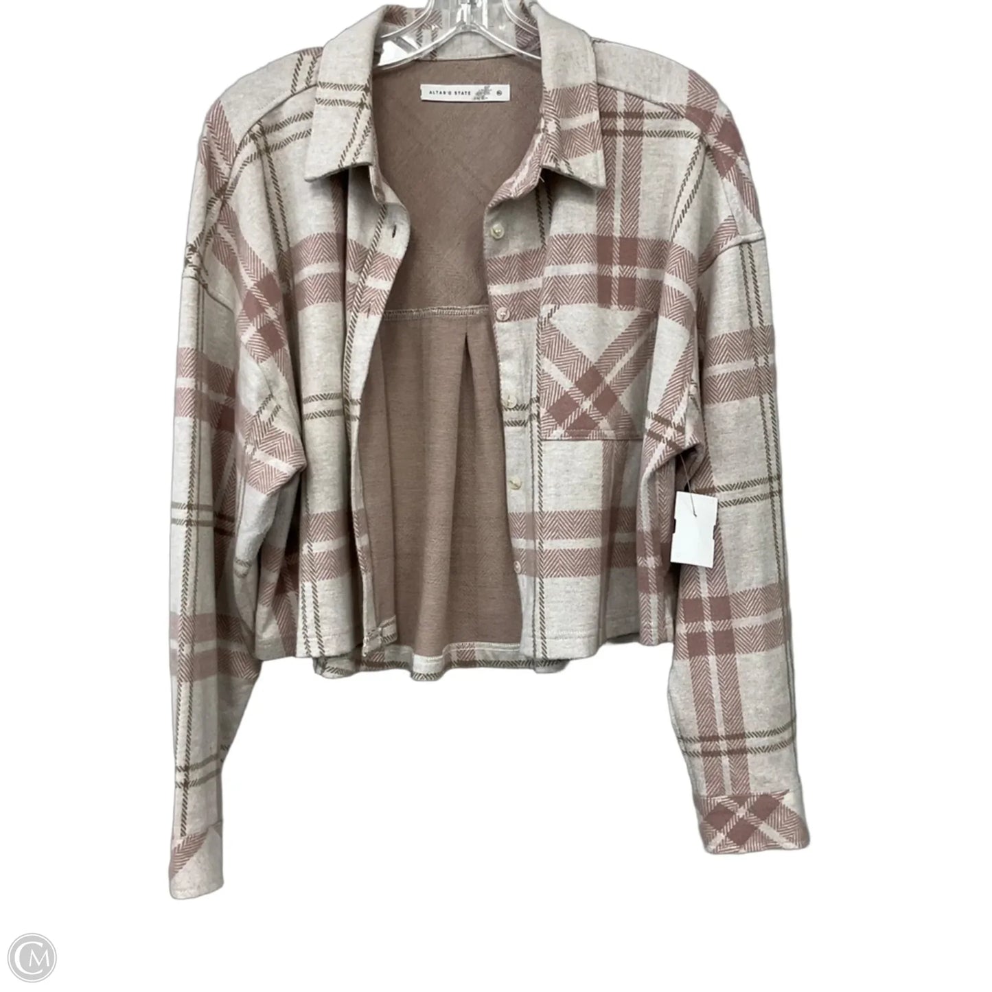 Top Long Sleeve By Altard State In Plaid Pattern, Size: Xl