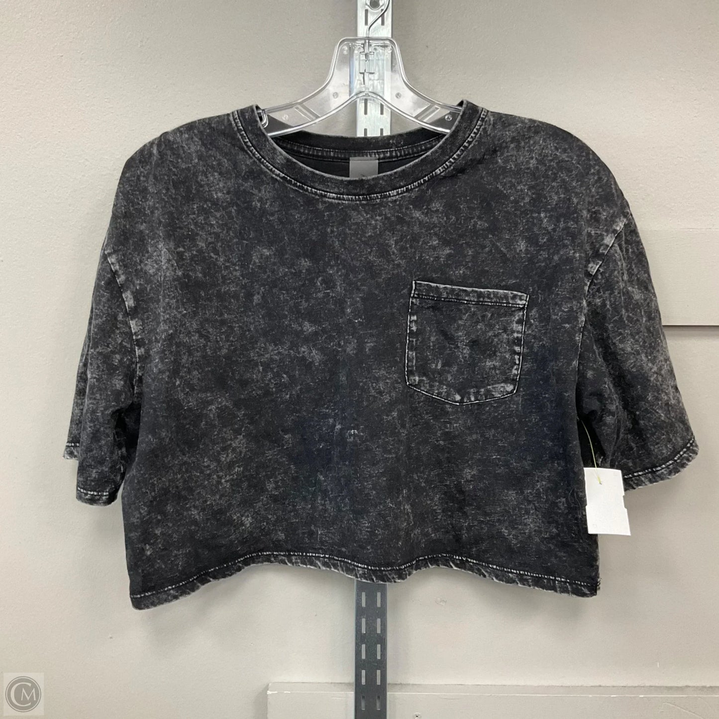 Top Short Sleeve By As Revival In Black & Grey, Size: S