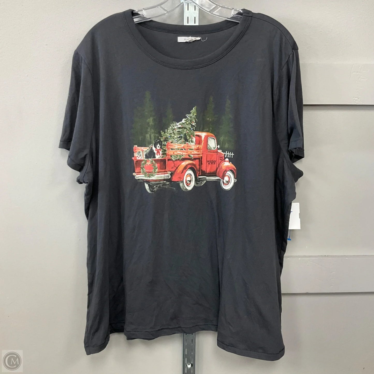 Top Short Sleeve By Maurices In Grey, Size: 3x