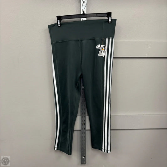Athletic Leggings By Adidas In Green, Size: M