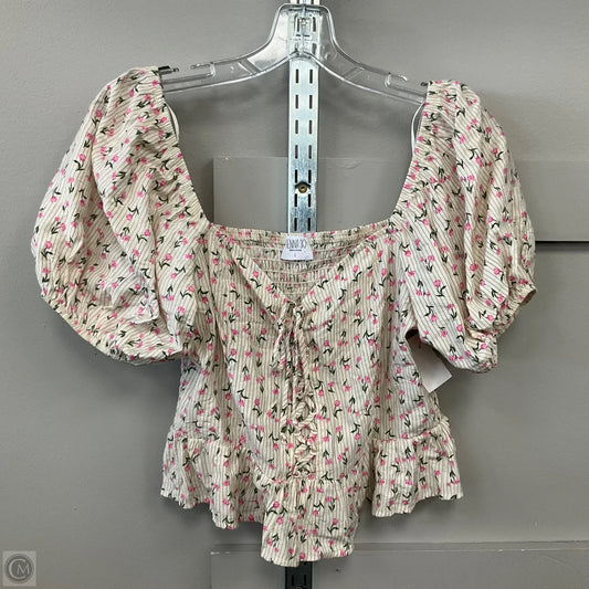 Top Short Sleeve By Sienna Sky In Floral Print, Size: L