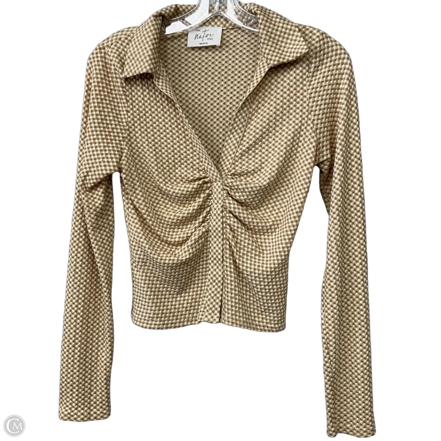 Top Long Sleeve By The Native One In Checkered Pattern, Size: M