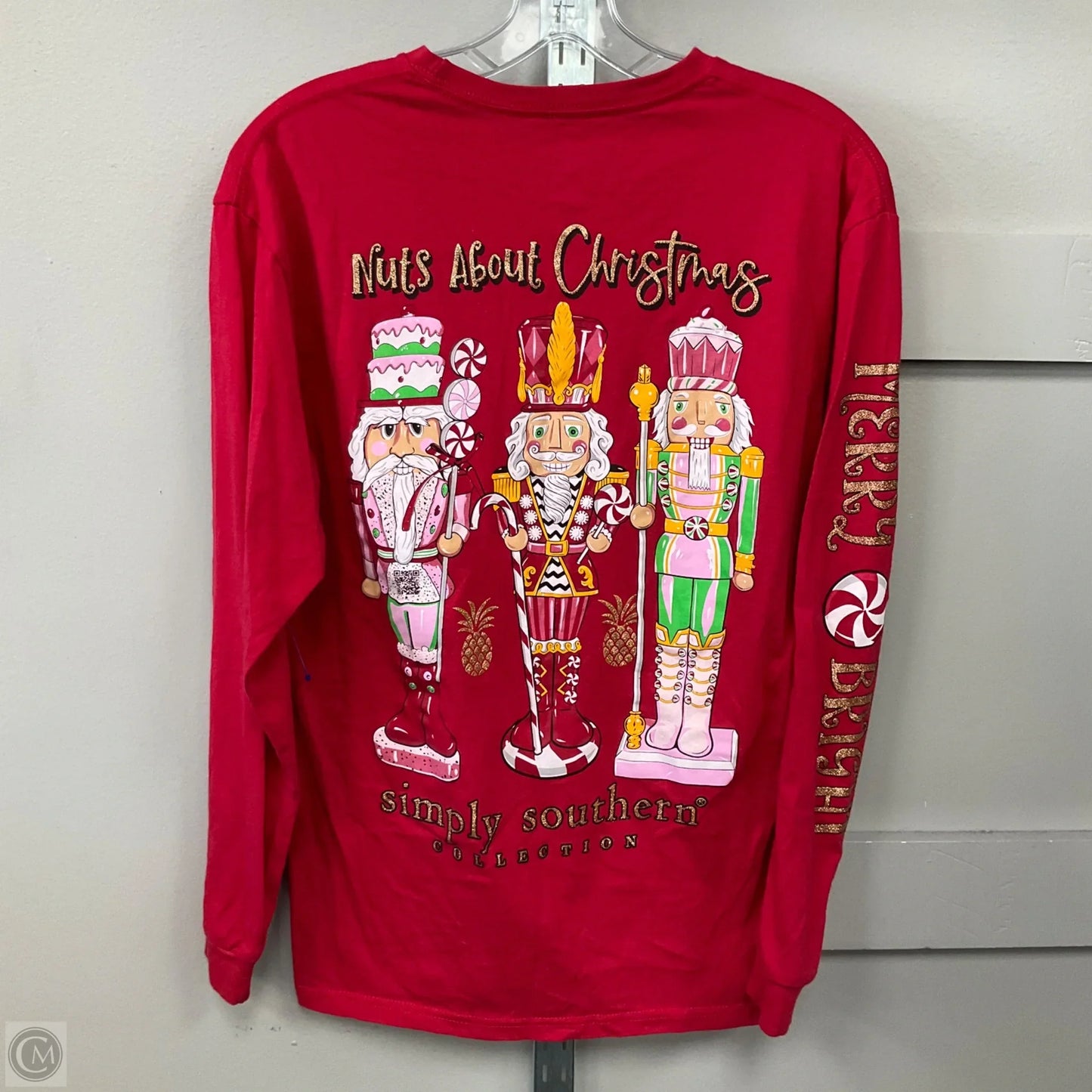 Top Long Sleeve Basic By Simply Southern In Red, Size: S