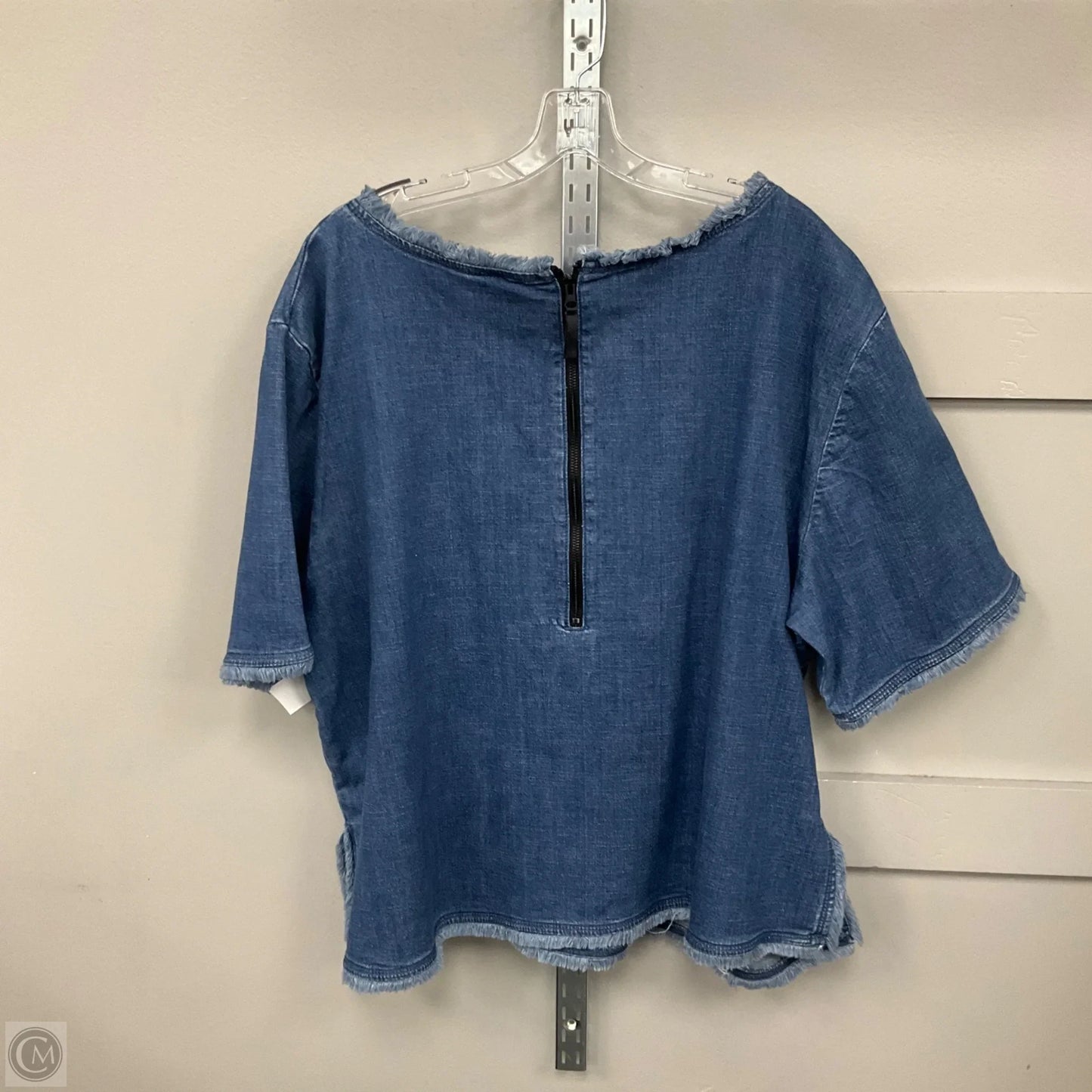 Top Short Sleeve By Lane Bryant In Blue Denim, Size: 24