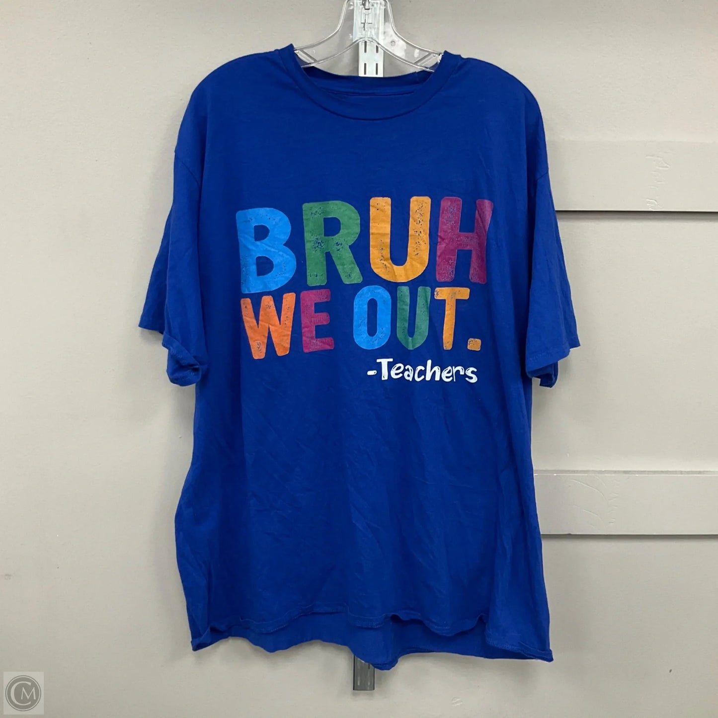 Top Short Sleeve Basic In Blue, Size: 2x