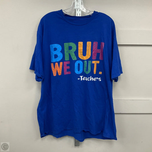 Top Short Sleeve Basic In Blue, Size: 2x