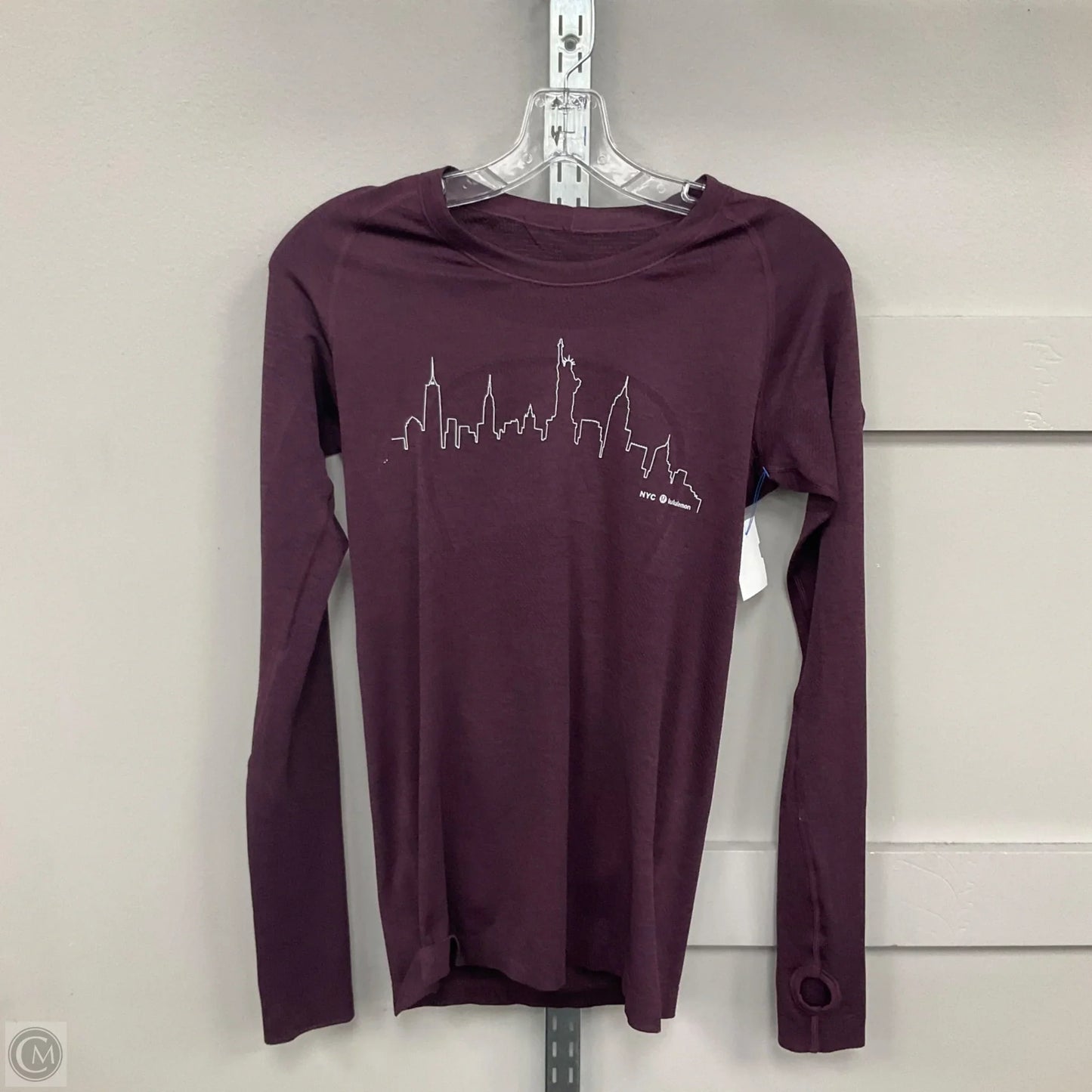 Athletic Top Long Sleeve Crewneck By Lululemon In Purple, Size: 8