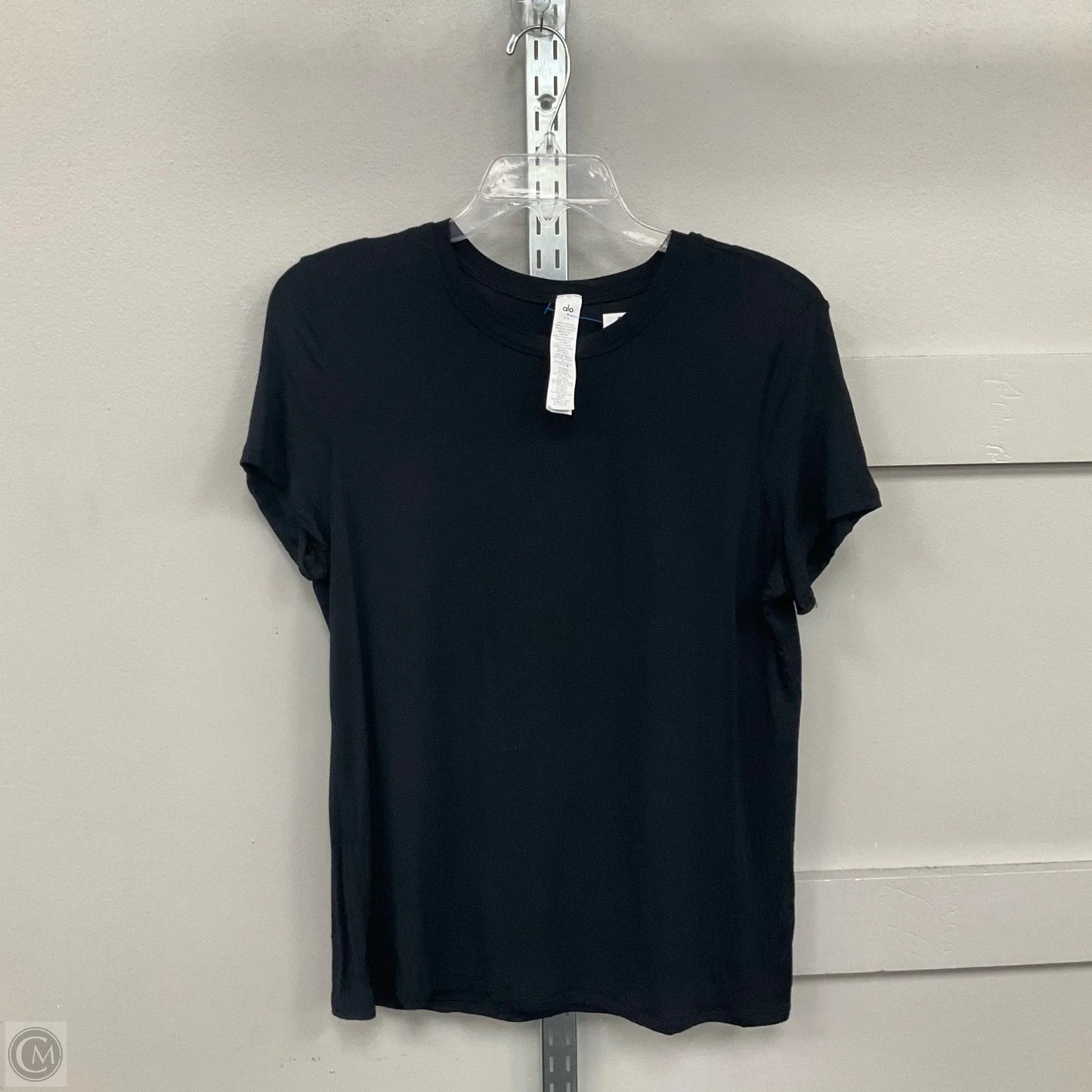 Athletic Top Short Sleeve By Alo In Black, Size: L