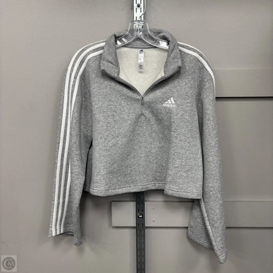 Sweatshirt Collar By Adidas In Grey, Size: M
