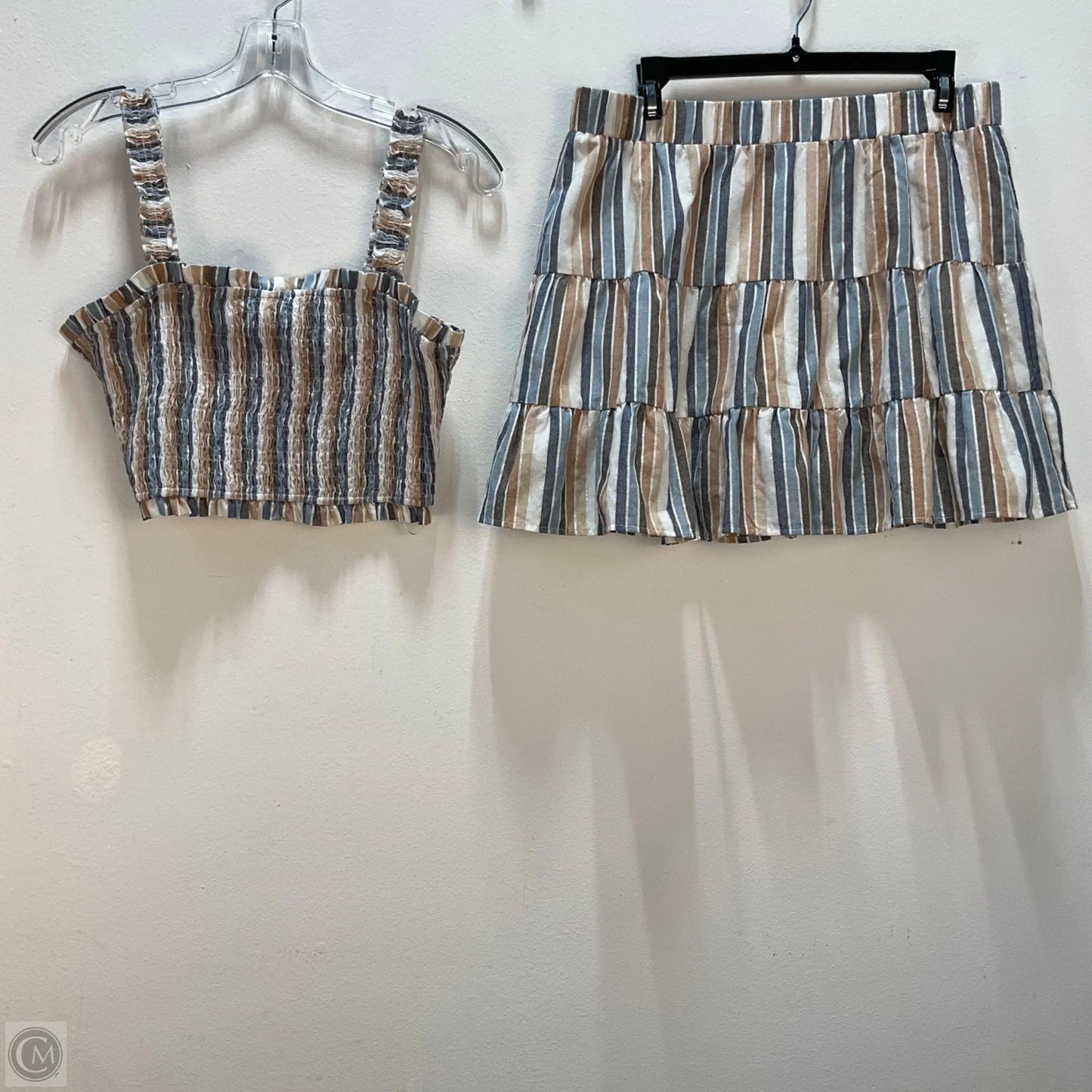 Skirt Set 2pc By Altard State In Striped Pattern, Size: L