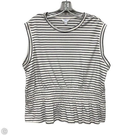 Top Sleeveless Basic By Time And Tru In Striped Pattern, Size: Xxl