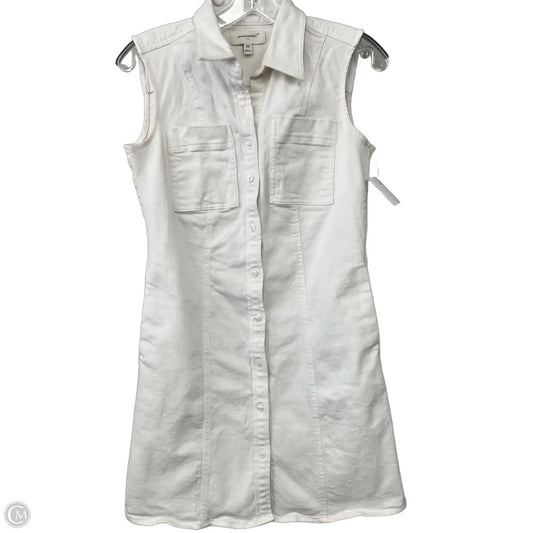 Dress Casual Midi By Banana Republic In White Denim, Size: Xs