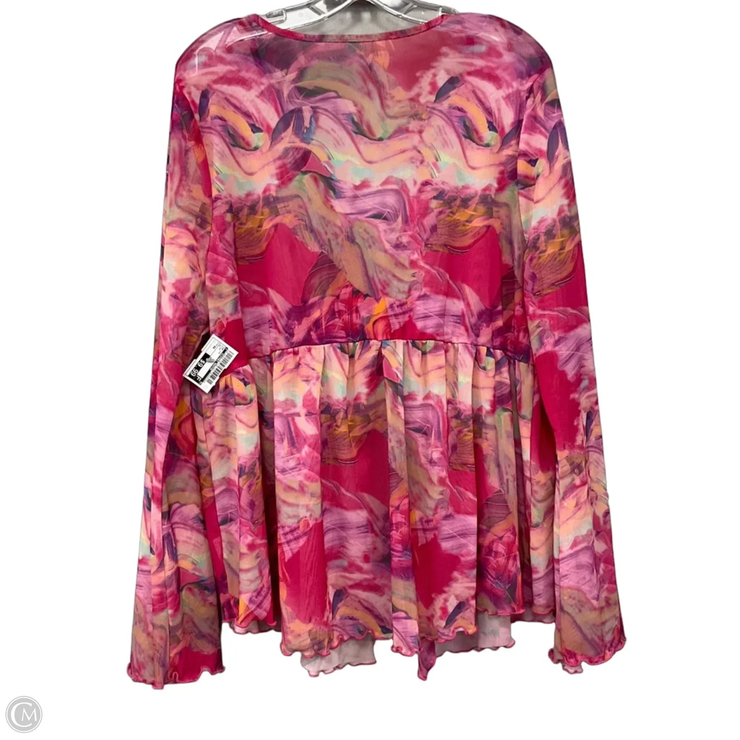 Top Long Sleeve By Clothes Mentor In Pink, Size: 4x