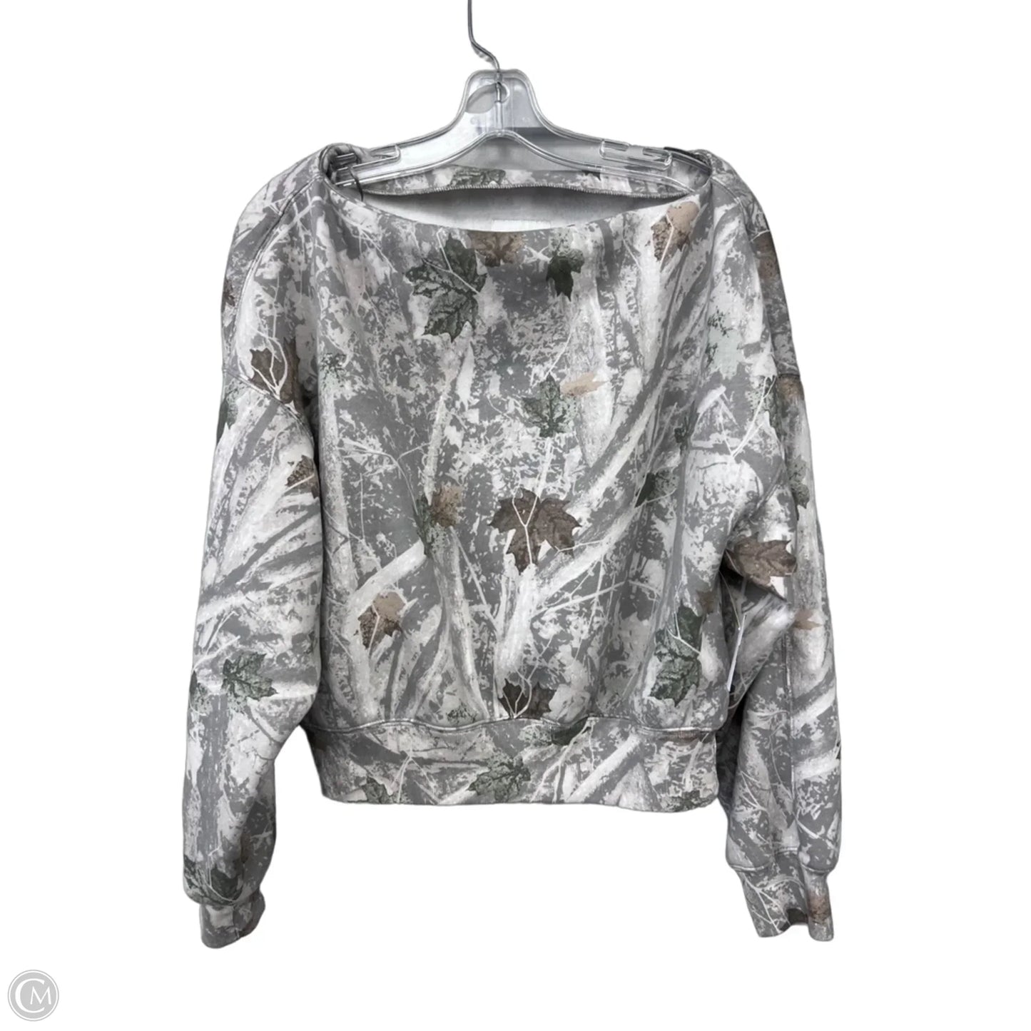 Sweatshirt Crewneck By Abercrombie And Fitch In Camouflage Print, Size: S